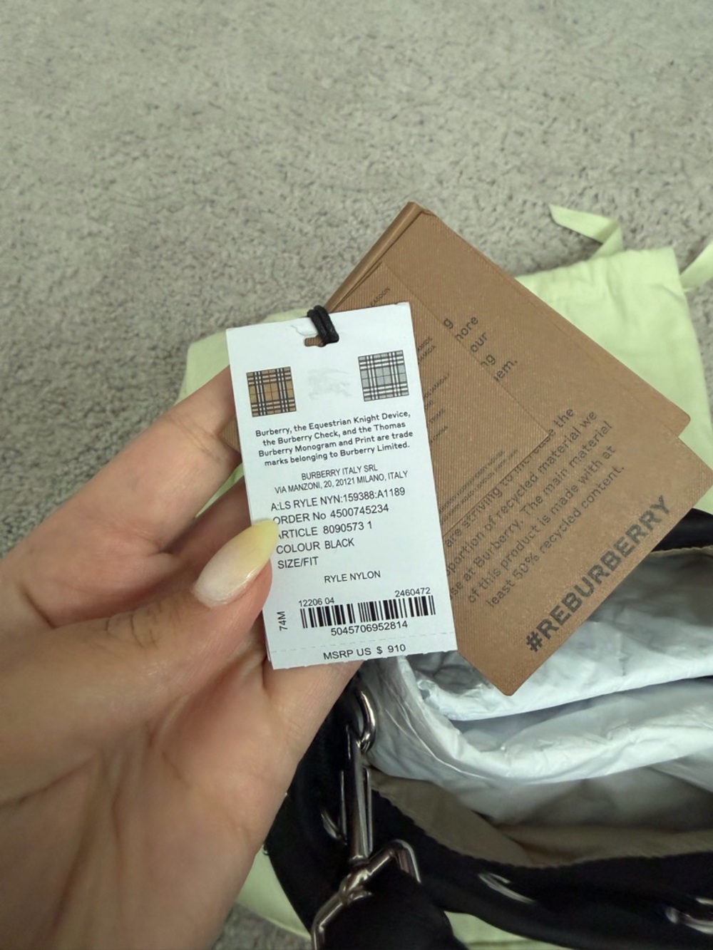 Burberry Nylon Black Bucket Bag! - Picture 7 of 7